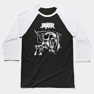 Boxer Heavy Metal Dog Lover Baseball T-Shirt
